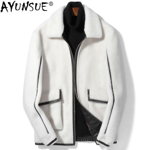 ayunsue real fur coat men sheep shearing 100% wool coat white autumn winter jacket mens clothing short jacket d-91-8002kj1139, Black
ayunsue real fur coat men sheep shearing 100% wool coat white autumn winter jacket mens clothing short jacket d-91-8002kj1139, Black