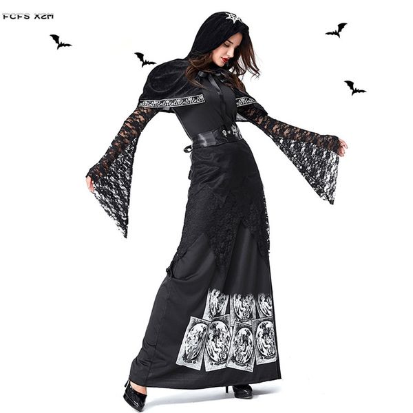 women halloween evil witch costumes female gothic skeleton sorceress scary cosplays carnival purim parade masquerade party dress, Black;red
women halloween evil witch costumes female gothic skeleton sorceress scary cosplays carnival purim parade masquerade party dress, Black;red