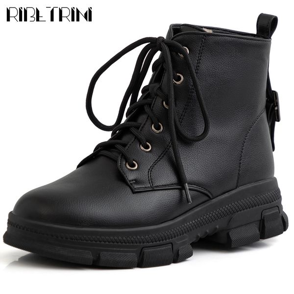 ribetrini new ladies 2019 lace-up platform shoes woman concise solid ankle boots casual elegant med heels boots women, Black
ribetrini new ladies 2019 lace-up platform shoes woman concise solid ankle boots casual elegant med heels boots women, Black
