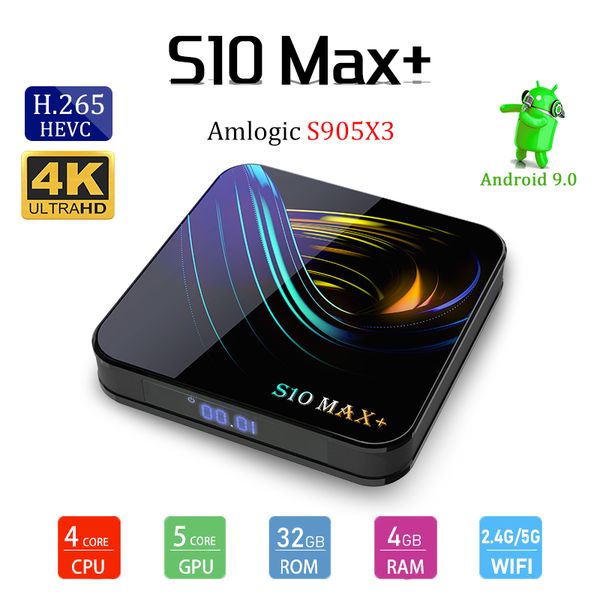 последние s10 max + android 9.0 tv box amlogic s905x3 четырехъядерный 4gb / 32gb встроенной 2.4g / 5.8gwifibluetooth умный медиаплеера xl
последние s10 max + android 9.0 tv box amlogic s905x3 четырехъядерный 4gb / 32gb встроенной 2.4g / 5.8gwifibluetooth умный медиаплеера xl