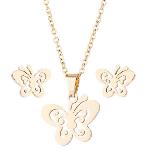 women jewelry sets stainless steel butterfly necklace bijoux animal necklaces butterfly pendants cute earrings kids gifts, Silver
women jewelry sets stainless steel butterfly necklace bijoux animal necklaces butterfly pendants cute earrings kids gifts, Silver