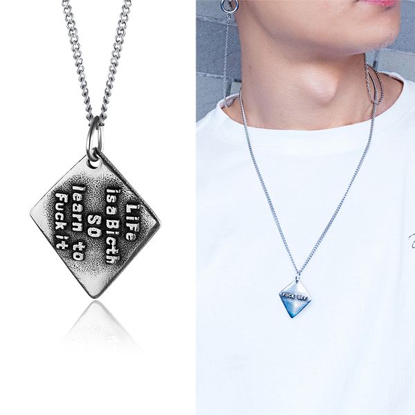 men vintage square shape pendant necklace stainless steel jewelry statement chain necklaces birthday christmas gift for boyfriend, Silver
men vintage square shape pendant necklace stainless steel jewelry statement chain necklaces birthday christmas gift for boyfriend, Silver