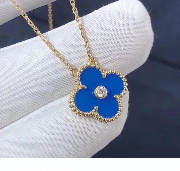 2019 christmas edition necklace with crystal luxury designer 18k gold blue four leaf clover pendant necklace jewelry for women, Silver
2019 christmas edition necklace with crystal luxury designer 18k gold blue four leaf clover pendant necklace jewelry for women, Silver