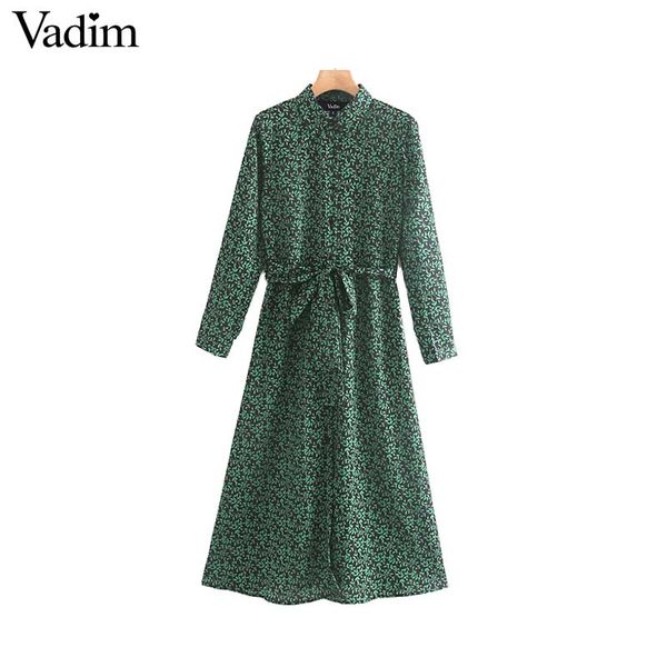 vadim women retro print midi dress sashes long sleeve turn down collar female casual vintage mid calf dresses vestidos qc696, Black;gray
vadim women retro print midi dress sashes long sleeve turn down collar female casual vintage mid calf dresses vestidos qc696, Black;gray
