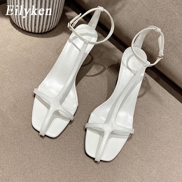 eilyken new narrow band square toe cozy women gladiator sandals summer fashion ankle buckle strap low heels slippers beach t200529, Black 
eilyken new narrow band square toe cozy women gladiator sandals summer fashion ankle buckle strap low heels slippers beach t200529, Black