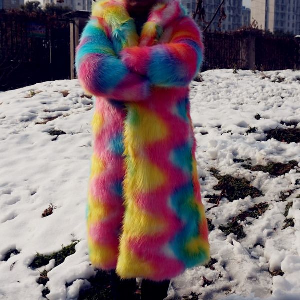 autumn winter hooded long rainbow furry faux fur coat overcoat for women fashion disco hoodies coats outerwear eco friendly furs, Black
autumn winter hooded long rainbow furry faux fur coat overcoat for women fashion disco hoodies coats outerwear eco friendly furs, Black