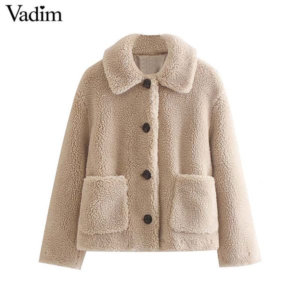 vadim women sweet warm fur coat pocket single breasted long sleeve female solid outwear cozy cute chic mujer ca559, Black
vadim women sweet warm fur coat pocket single breasted long sleeve female solid outwear cozy cute chic mujer ca559, Black