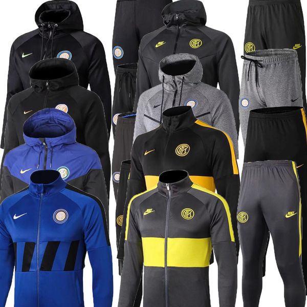 

2019 2020 inter football tracksuit jackets kits 19/20 survetement alexis lukaku lautaro training suit soccer tracksuit jacket veste set, Black