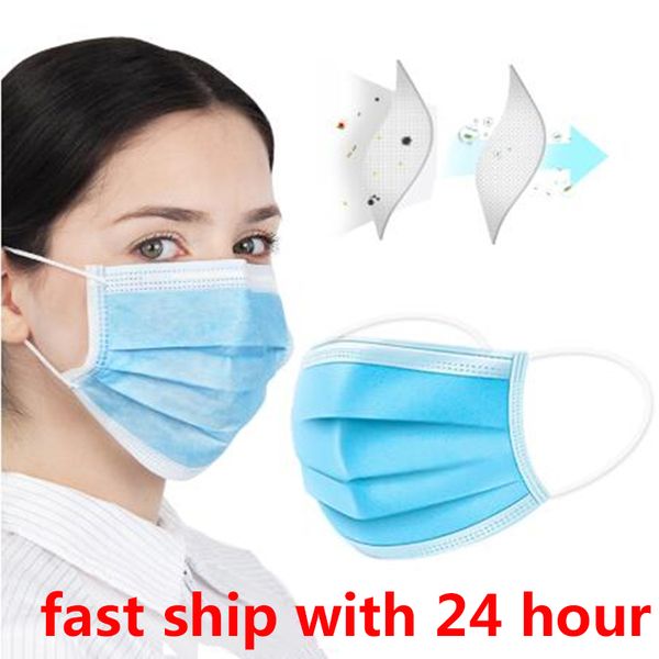 одноразовая маска для лица, 3-слойный 3-слойный фильтр защитные маски нетканые дышащие защитные маски для лица с эластичной ушной раковиной