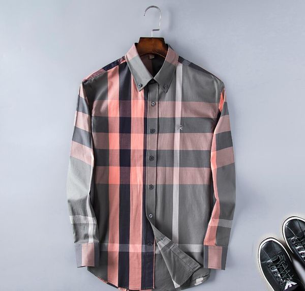 Модные мужские рубашки с длинным рукавом из сплошного цвета. Повседневная рубашк 
Модные мужские рубашки с длинным рукавом из сплошного цвета. Повседневная рубашк