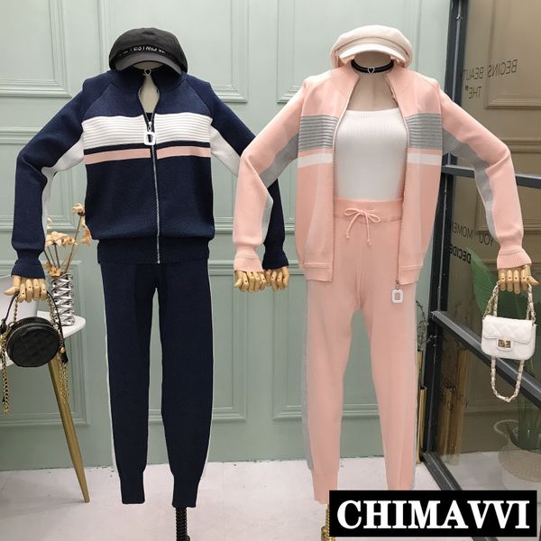 contrast color casual women suit 2020 spring new sports baseball uniform zip sweater + knitted trousers two-piece set students, White
contrast color casual women suit 2020 spring new sports baseball uniform zip sweater + knitted trousers two-piece set students, White