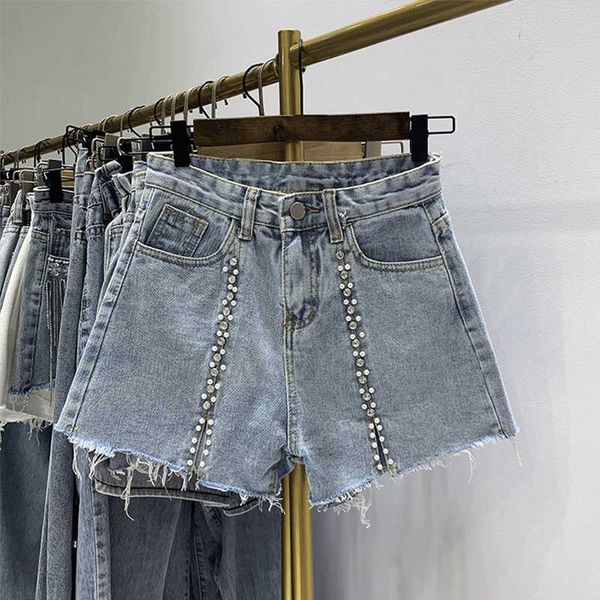 new summer tassel bead decoration solid women shorts denim casual high waist female button bottoms jeans shorts, Blue
new summer tassel bead decoration solid women shorts denim casual high waist female button bottoms jeans shorts, Blue