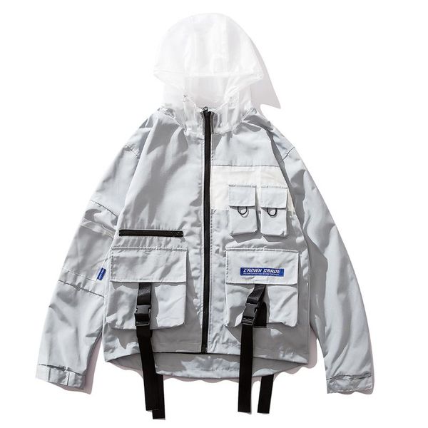 ribbon windbreaker coat couple streetwear 2020 spring hip hop patchwork multi pockets hooded jacket men high street trench coat, Tan;black
ribbon windbreaker coat couple streetwear 2020 spring hip hop patchwork multi pockets hooded jacket men high street trench coat, Tan;black