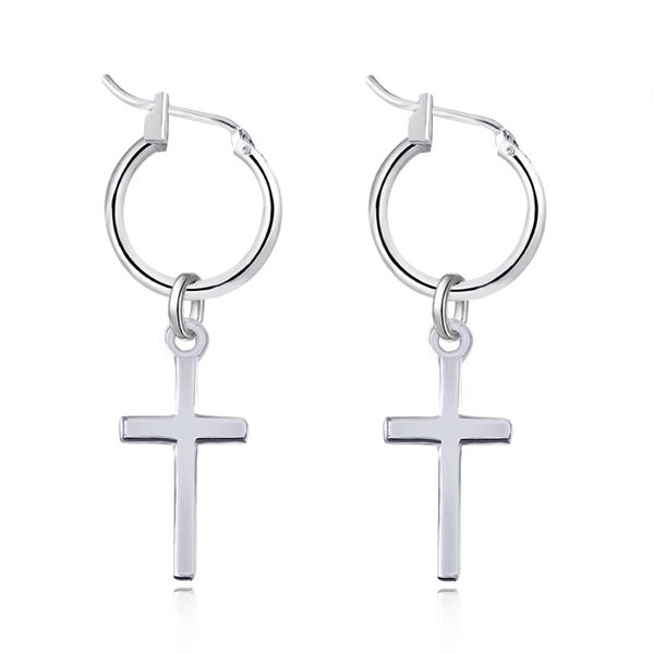 1pair ethnic silver color cross pandent hoop earrings for women endless circle earring hoops geometrical simple jewelry e124, Golden;silver
1pair ethnic silver color cross pandent hoop earrings for women endless circle earring hoops geometrical simple jewelry e124, Golden;silver