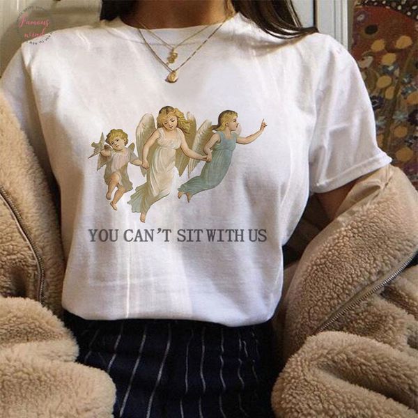 you cant sit with us three angels shirt funny vogue t shirt women summer casual fashion kawaii cartoon angel tees, White
you cant sit with us three angels shirt funny vogue t shirt women summer casual fashion kawaii cartoon angel tees, White
