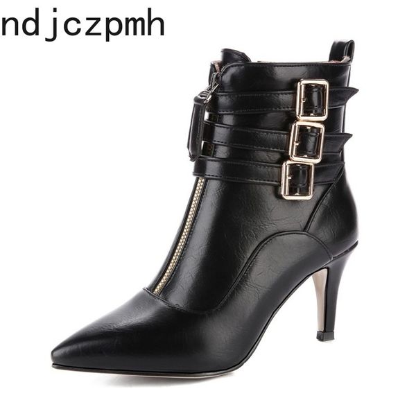 women's boots new pattern winter fashion pointed zipper high heel short tube women's shoes plus size 34-44 heel height .5cm, Black
women's boots new pattern winter fashion pointed zipper high heel short tube women's shoes plus size 34-44 heel height .5cm, Black