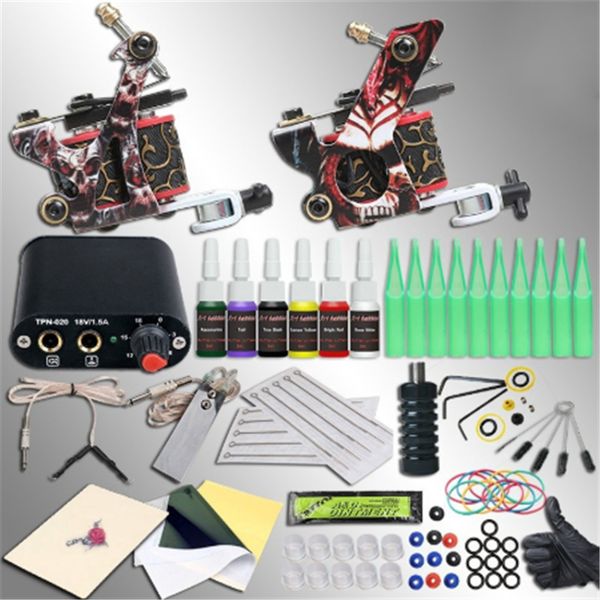 tattoo guns kits complete professional machine kit sets 2 gun for body art 6colors inks power supply
tattoo guns kits complete professional machine kit sets 2 gun for body art 6colors inks power supply