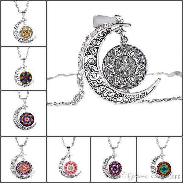 fashion indian mandala flower of life pendant necklaces hollow carved crescent moon cabochons glass moonstone necklace for women jewelry, Silver
fashion indian mandala flower of life pendant necklaces hollow carved crescent moon cabochons glass moonstone necklace for women jewelry, Silver