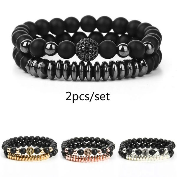 link, chain 2 pcs 8mm natural stone bracelet alloy zircon for women's fashion accessories girl jewelry gifts, Black
link, chain 2 pcs 8mm natural stone bracelet alloy zircon for women's fashion accessories girl jewelry gifts, Black