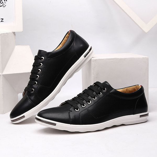 men sneakers 2019 fashion pu leather solid casual shoes men comfortable lace-up flats shoes sneakers zapatos de hombre plus, Black
men sneakers 2019 fashion pu leather solid casual shoes men comfortable lace-up flats shoes sneakers zapatos de hombre plus, Black