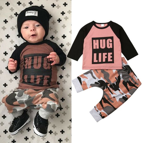 newborn baby boys autumn clothing set fashion letter camo printed t-shirt pants leggings 2pcs toddler infant outfits suit, White 
newborn baby boys autumn clothing set fashion letter camo printed t-shirt pants leggings 2pcs toddler infant outfits suit, White