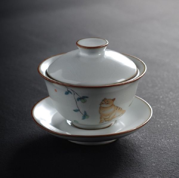 chinese style retro household lid bowl cat lid bowl tea cup ceramic white ceramic minimalist style cups
chinese style retro household lid bowl cat lid bowl tea cup ceramic white ceramic minimalist style cups