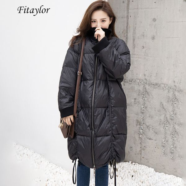 fitaylor winter ultra light 90% white duck down parka loose stand collar streetwear baseball uniform down jacket bomber outwear, Black
fitaylor winter ultra light 90% white duck down parka loose stand collar streetwear baseball uniform down jacket bomber outwear, Black