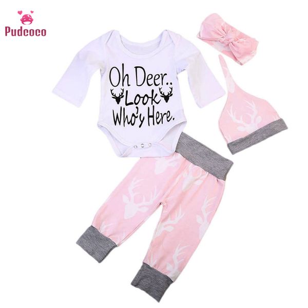 pudcoco 4pcs/set baby girl cloths kids boys bodysuit long pants leggings and hat bow headband oh deer print infant clothing set, Pink;blue
pudcoco 4pcs/set baby girl cloths kids boys bodysuit long pants leggings and hat bow headband oh deer print infant clothing set, Pink;blue