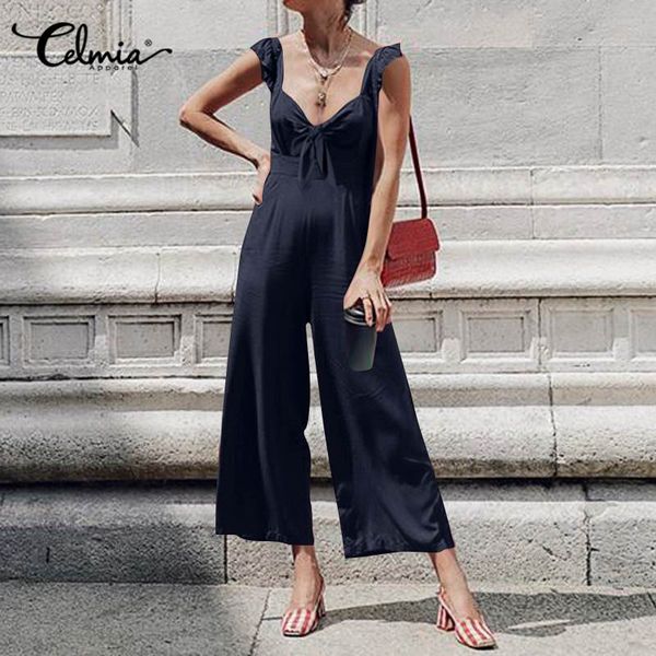 women's jumpsuits & rompers s-5xl plus size jumpsuit celmia 2021 summer women romper v-neck elegant bow wide leg fashion ruffle casual, Black;white
women's jumpsuits & rompers s-5xl plus size jumpsuit celmia 2021 summer women romper v-neck elegant bow wide leg fashion ruffle casual, Black;white
