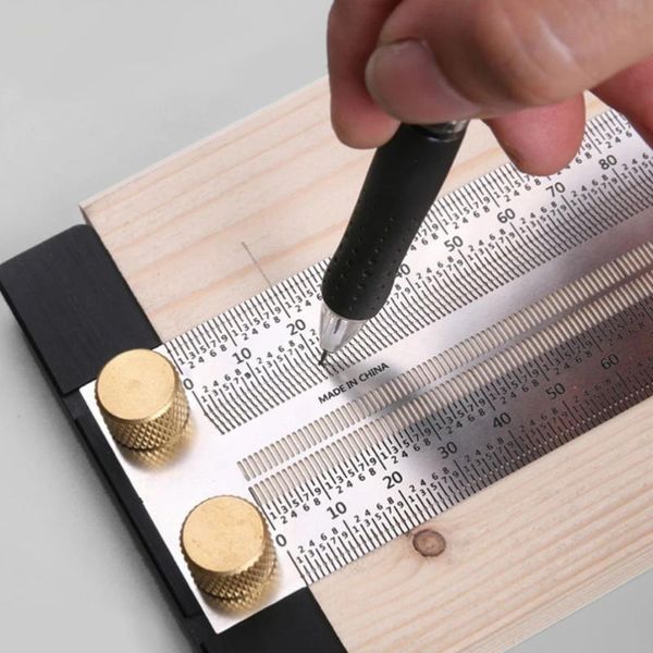 ultra precision marking ruler scale ruler t-type hole stainless scribing woodworking mark line gauge carpenter#25
ultra precision marking ruler scale ruler t-type hole stainless scribing woodworking mark line gauge carpenter#25