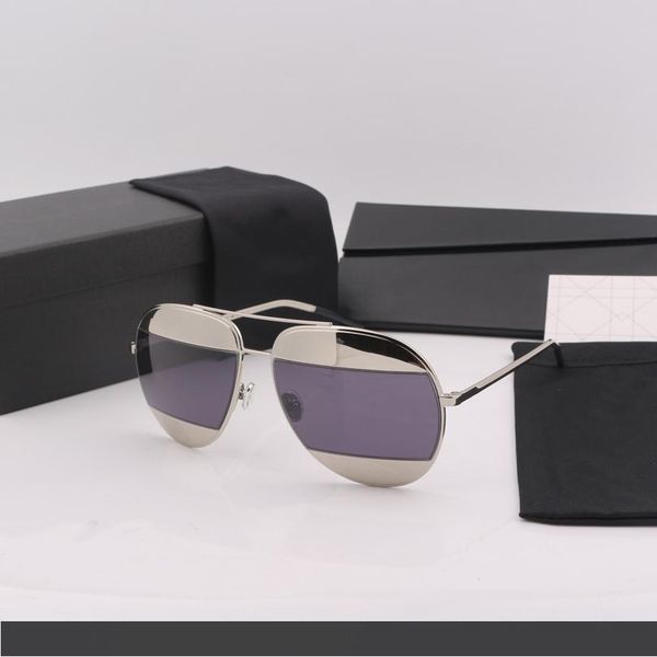роскошные высококачественные сплит серебряные зеркальные линзы женские солнцезащитные очки бренд дизайнер с пакетом, White;black 
роскошные высококачественные сплит серебряные зеркальные линзы женские солнцезащитные очки бренд дизайнер с пакетом, White;black