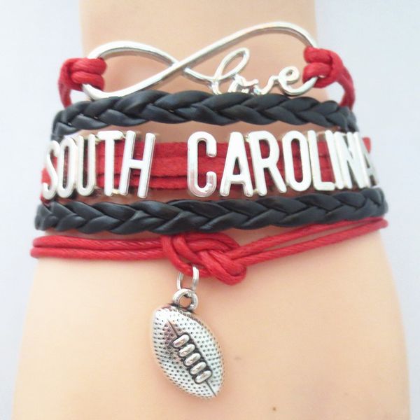 jewelry infinity love south carolina football team bracelet wristband friendship bracelets b09178, Golden;silver
jewelry infinity love south carolina football team bracelet wristband friendship bracelets b09178, Golden;silver