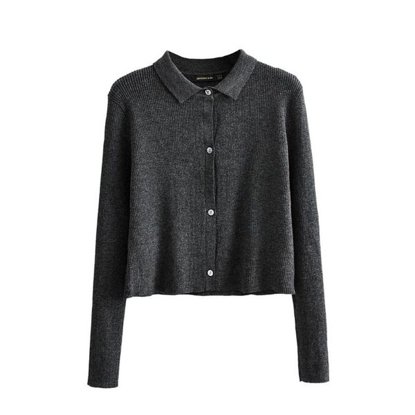 women's new single breasted lapel long sleeve rib short knitting coat slim knit cardigan sweater in early spring 2020, White
women's new single breasted lapel long sleeve rib short knitting coat slim knit cardigan sweater in early spring 2020, White