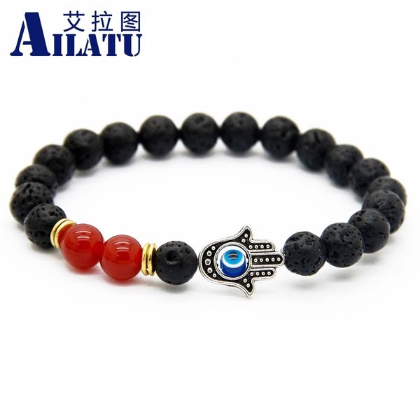 ailatu new design lava stone hamsa bracelet, wholesale antique silver color hamsa blue lucky eye jewelry, Golden;silver
ailatu new design lava stone hamsa bracelet, wholesale antique silver color hamsa blue lucky eye jewelry, Golden;silver
