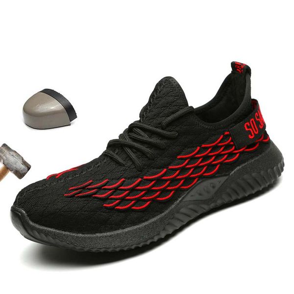 safety shoes men lightweight summer anti smashing puncture toe breathable safety boots work shoes male sneakers, Black 
safety shoes men lightweight summer anti smashing puncture toe breathable safety boots work shoes male sneakers, Black