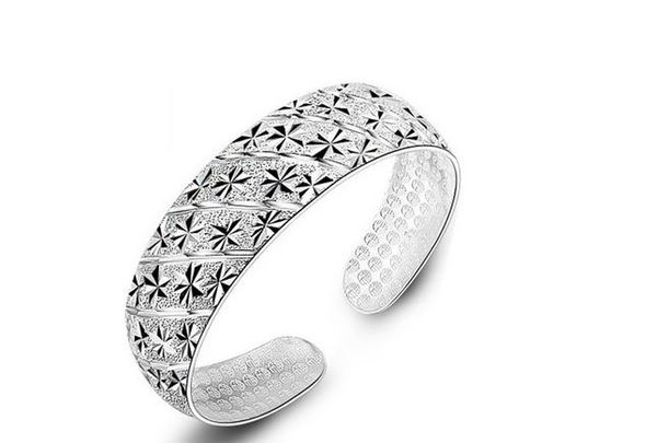 925 silver bangles for women fine jewelry gypsophila bangles the new adjustable for women, Black
925 silver bangles for women fine jewelry gypsophila bangles the new adjustable for women, Black