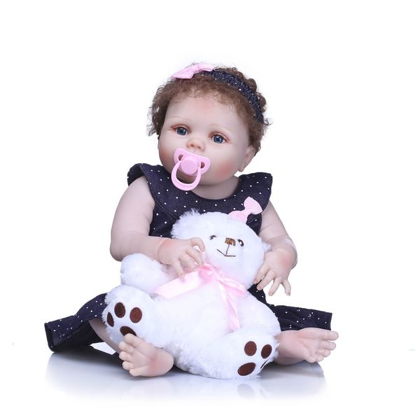 

bebe reborn 55cm full silicone body reborn baby doll toy lifelike newborn girl princess babies doll bath toy kid gift birthday