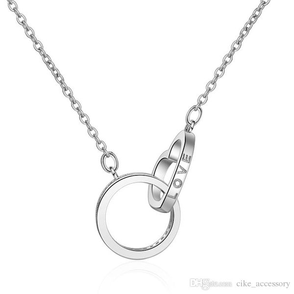 fashion necklace heart with love letter circle steel glass zircon rose gold and imitation rhodium plated metal chain for women gift, Silver
fashion necklace heart with love letter circle steel glass zircon rose gold and imitation rhodium plated metal chain for women gift, Silver