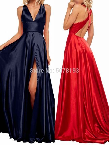 elegant v-neck criss-cross back sleeveless a-line satin long evening dress zipper ing, White;black
elegant v-neck criss-cross back sleeveless a-line satin long evening dress zipper ing, White;black