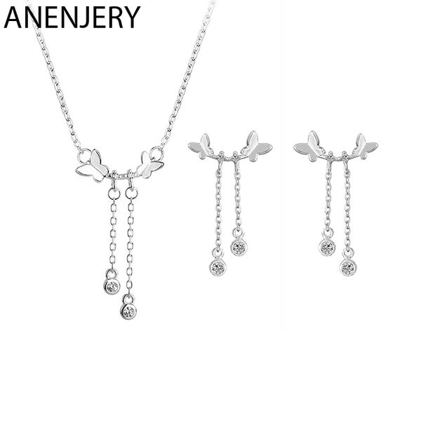 anenjery sweet 925 sterling silver butterfly necklace+earrings for women danity jewelry sets for women gift
anenjery sweet 925 sterling silver butterfly necklace+earrings for women danity jewelry sets for women gift