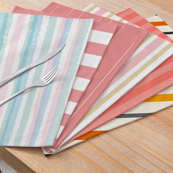 ttlife colorful striped placemat table mats for dining table rectangle drink coasters cup mat kitchen accessories decoration
ttlife colorful striped placemat table mats for dining table rectangle drink coasters cup mat kitchen accessories decoration