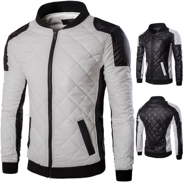 2018 new products men fashion leather coat casual slim fit stand collar zipper leather jacket, Black
2018 new products men fashion leather coat casual slim fit stand collar zipper leather jacket, Black