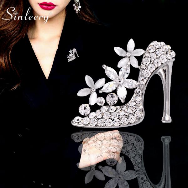 sinleery beautiful high heels white opal flower brooches silver color clear zircon brooches for women fashion jewelry xz132 ssb, Gray
sinleery beautiful high heels white opal flower brooches silver color clear zircon brooches for women fashion jewelry xz132 ssb, Gray