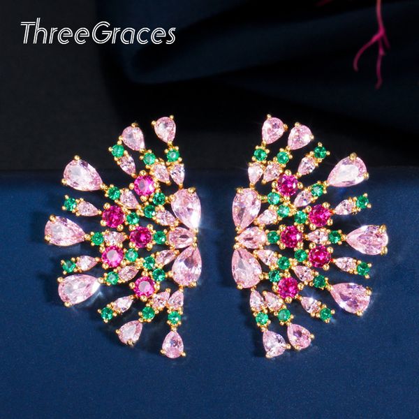 threegraces unique pink cubic zirconia crystal women large drop earring trendy party wedding jewelry accessories er428, Silver
threegraces unique pink cubic zirconia crystal women large drop earring trendy party wedding jewelry accessories er428, Silver