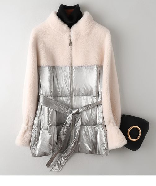 sheep fur coat abrigos mujer invierno 2019 wool blends clothing patchwork 90% white duck down jacket thick warm outerwear, Black
sheep fur coat abrigos mujer invierno 2019 wool blends clothing patchwork 90% white duck down jacket thick warm outerwear, Black