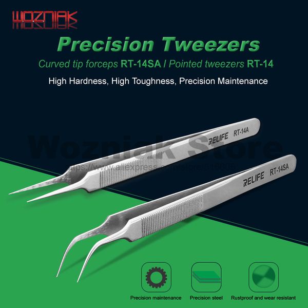 wozniak cellphone repairs precision maintenance chip ic tweezers high hardness pointed elbow forceps tools