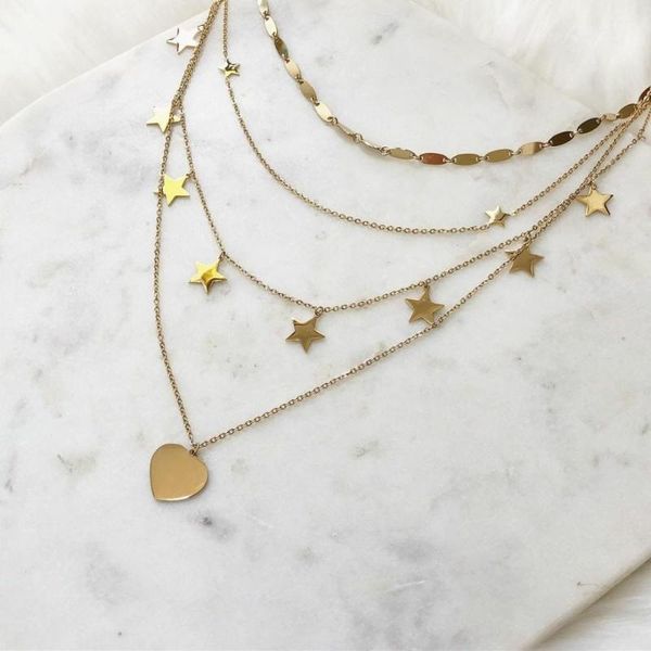gold color choker necklace for women 4 layers stars heart pendant chain necklaces & pendants velvet chokers fashion jewelry, Golden;silver
gold color choker necklace for women 4 layers stars heart pendant chain necklaces & pendants velvet chokers fashion jewelry, Golden;silver