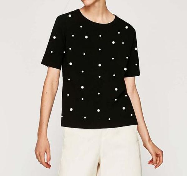 новый летний pearls бисером t -shirt женщины хлопок свободный свободный черный топы женщины с коротким рукавом o -neck tee shirt высокое кач, White
новый летний pearls бисером t -shirt женщины хлопок свободный свободный черный топы женщины с коротким рукавом o -neck tee shirt высокое кач, White