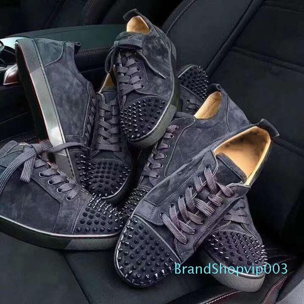 new red bottom spikes flat veau velours designer sneakers men trainers 100% genuine leather low cut men women party shoes wedding shoes, Black
new red bottom spikes flat veau velours designer sneakers men trainers 100% genuine leather low cut men women party shoes wedding shoes, Black