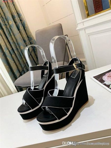 latest spring 2020 sweet print strappy women fashion thick sole wedge high heel sandals with a heel height of 12 cm matching packing, Black
latest spring 2020 sweet print strappy women fashion thick sole wedge high heel sandals with a heel height of 12 cm matching packing, Black